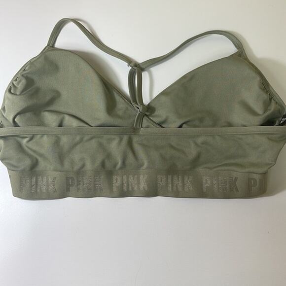 VS PINK SPORT Green Sports Bra / Swim Top - Picture 3 of 5